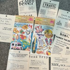 2 crafters square 27 pieces travel themed pop-up 3D stickers + 8 scratch offs